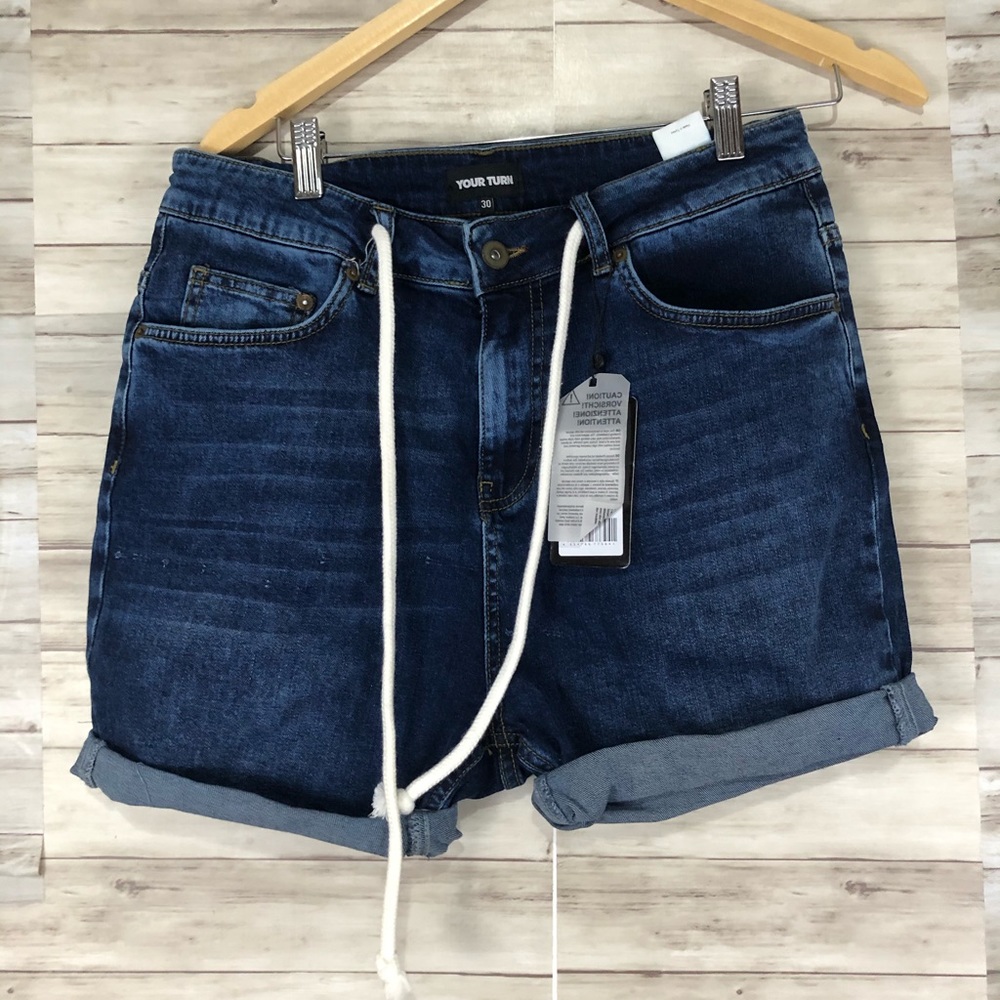 NWT Your Turn W:30 Mini denim Shorts stretch N84